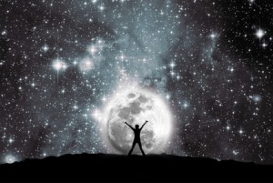 Space, moon and man