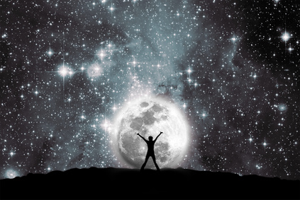 Space, moon and man